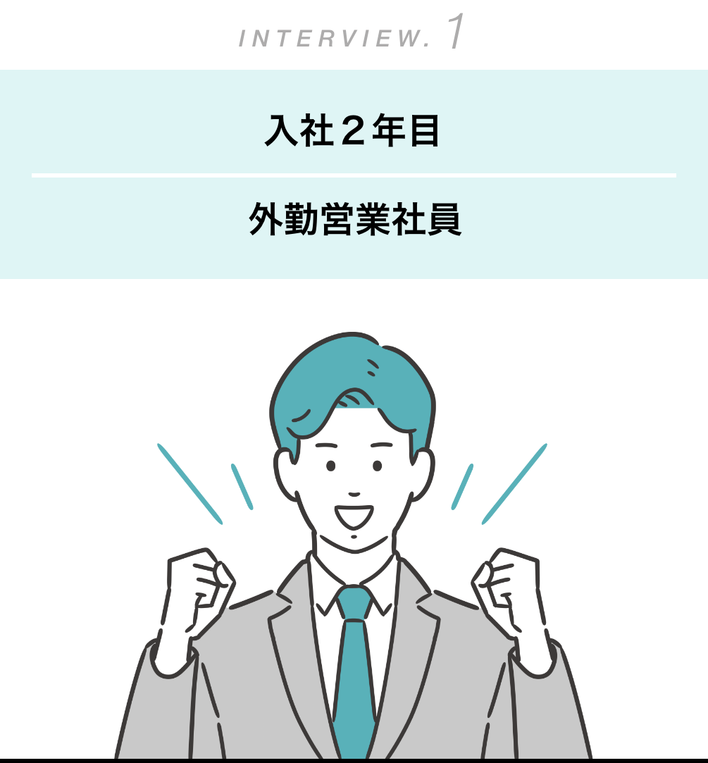 入社2年目外勤営業社員男性